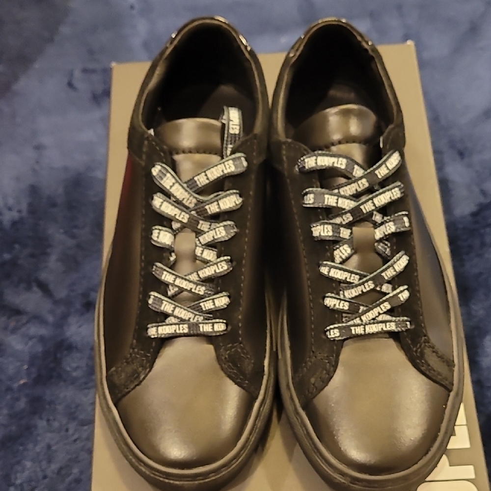 The Kooples Black Leather Sneakers Size 36, Us 6